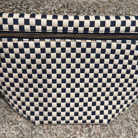 Checkered Navy and White Crossbody Bag - Picture 2 of 5
